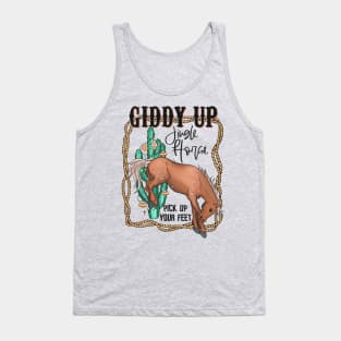 Giddy Up Jingle Horse Funny Western Christmas Tank Top